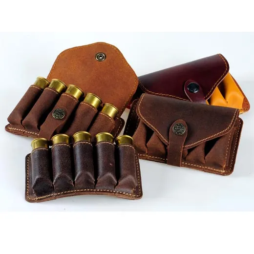 Leather cartridge-box for hunting cartridges