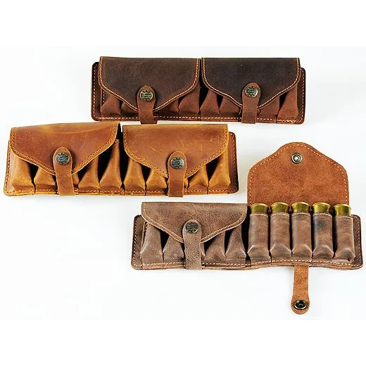 Leather cartridge-box for hunting cartridges